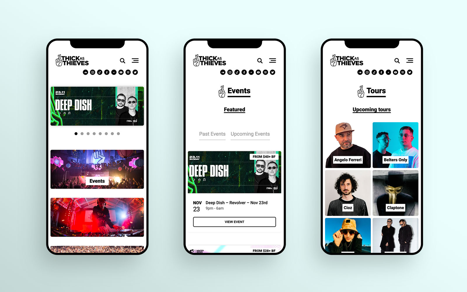 Mobile screen designs
